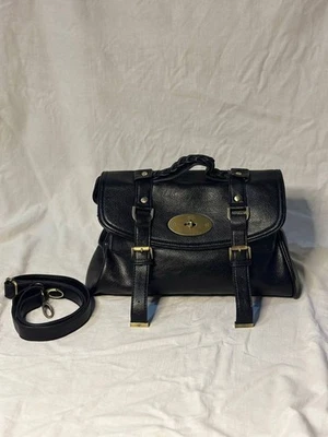 Mulberry Alexa Handbag Tote Bag Leather Shoulder Black Women Used - Image 1 of 4