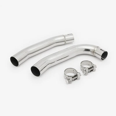 Tubi di collegamento in acciaio inox Lextek per Honda VTR1000 (97-05) morsetto di scarico - Immagine 1 di 4