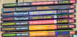 RL Stine goosebumps books lot of 7 Books Most Wanted, Horrorland, Slappyworld  - Bild 1 von 3