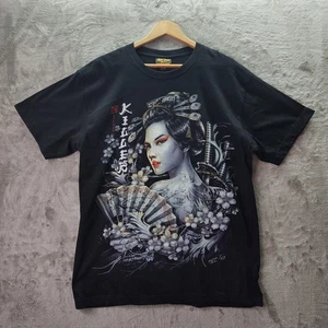 T-shirt Rock Chang Original Glow in the Dark bianco leone nero unisex taglia small - Foto 1 di 12