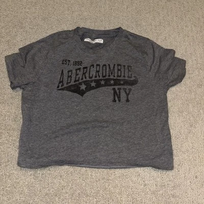Abercrombie Kids Girls T-shirt, Crop Top, Grey Size 9/10 - Image 1 of 3