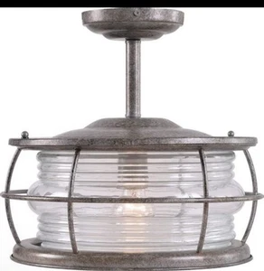 Kenroy 90954FL Beacon 1 Light Convertible Flush/Semi Flush with Gray Finish - Picture 1 of 5