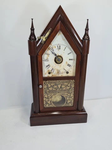 Antique Anglo-American Walnut mantel Clock Seth Thomas no.2 Cover