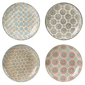 Coffret de 4 assiettes plates Bohème 26 cm grès 26 cm table passion - Imagen 1 de 3
