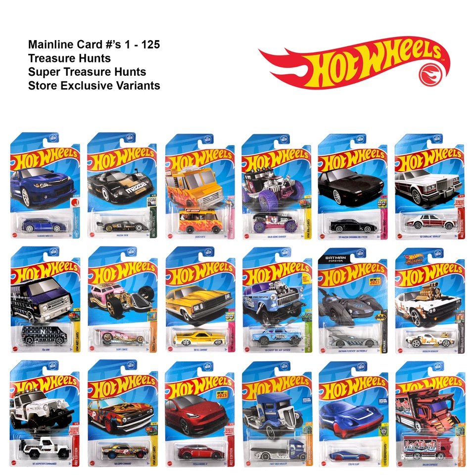 HOT WHEELS 2023 Mainline 1 - 125 1/64 Scale Long Card Basic Assortment - Image 1 of 1