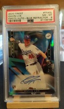 Gavin Lux Rookie Auto 2020 Topps Finest Blue Refractor 132/150 PSA 8