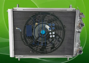 Alu Radiator+FAN For Lancia Delta HF Integrale 8V 16V EVO 2.0 Turbo 1987-1995 - Imagen 1 de 5