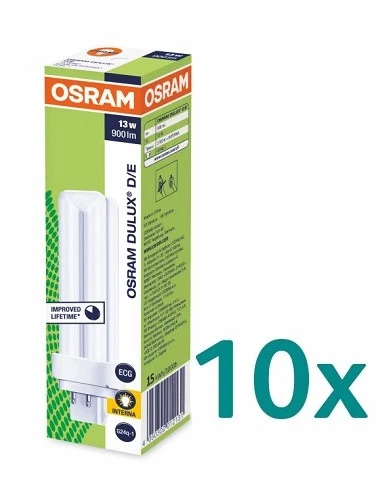 10x OSRAM DULUX D/E 13W (827,830,840) G24Q-1 Energiesparlampe 4PIN 130mm - Bild 1 von 1