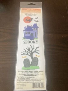 Adesivi vintage marca plaid glitter sfregamento Halloween casa stregata cimitero spettrale - Foto 1 di 7