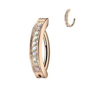 Nabel Piercing Titan Rosa Ring Fassung Strasssteine - Bild 1 von 1