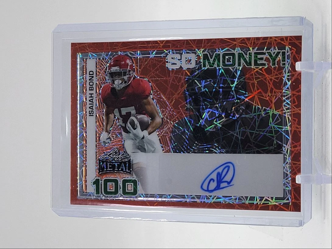 ISAIAH BOND 2024-25 LEAF METAL 100 SO MONEY RED LASER AUTOGRAPH AUTO 1/1 Q0895
