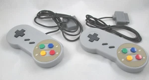 USA New Super NES SNES Controller Replacement - Famicom Colors - LOT of 2 PCS - Picture 1 of 6