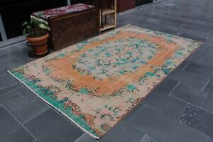 Handmade rug, Vintage home decor, Turkish rug, Rustic rug, 5.2 x 8.8 ft MBZ2531