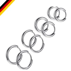 4 Paar Chirurgenstahl Ohrstecker Spirit Ohrringe Creolen Ohrringe Medizinisch... - Bild 1 von 9