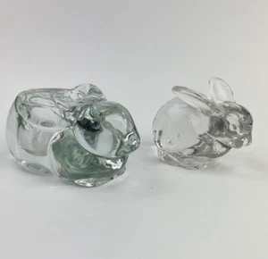 2er Set Vintage Klarglas Hase Kaninchen Kerzenhalter Biedermann Kegel/Windlicht - Bild 1 von 10