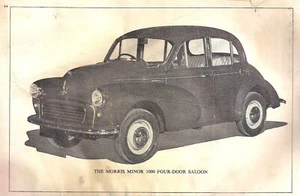 THE MORRIS MINOR 1000 OPERATION MANUAL – first edition – 1956 - Foto 1 di 2