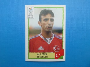 Panini UEFA Euro 2000 Blue Back #148 Ali Eren Beserler Turkiye Figure