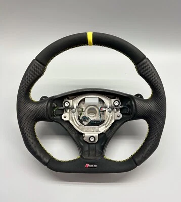 Audi Rs6 custom steering wheel flat bottom A3 S4 B6 RS6 C5 ! leather alcantara X - Image 1 of 4