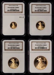 1994-W American Gold Eagle 4-Coin Proof Set - NGC PF 69 UC - 1.85 AGW - G4117 - Picture 1 of 18