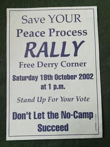 2002 Peace Process Rally Free Derry Corner Leaflet. - Picture 1 of 2