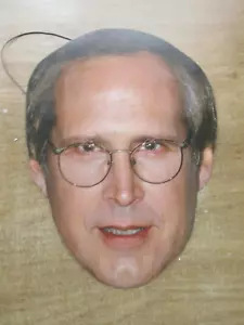 NATIONAL LAMPOONS CHRISTMAS VACATION CHEVY CHASE CARD FACE MASK + ELASTIC VGC - Picture 1 of 1