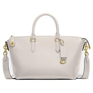 Coach Cara Soft Pebbled Leather Satchel Crossbody Bag Chalk White CE741 - Bild 1 von 4