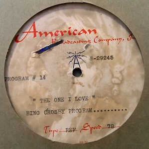 ACETATE 1947 BING CROSBY & AL JOLSON / THE ONE I LOVE BELONGS TO SOMEBODY ELSE - Picture 1 of 4