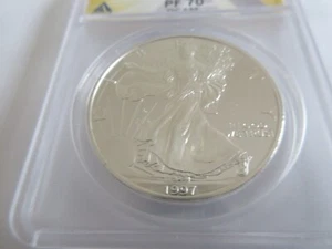 1997-P , $1 , Proof Silver Eagle , ANACS , PF 70 DCAM - Picture 1 of 6