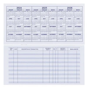 20Pack Checkbook Register, Check Registers for Personal Blank Ledger Transaction - Picture 1 of 5