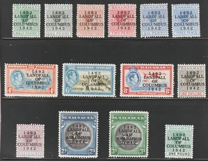 1942 Bahamas - Sc# 116-29 KGVI, Landfall of Columbus. MH stamp set Cv$66.45 - Picture 1 of 1