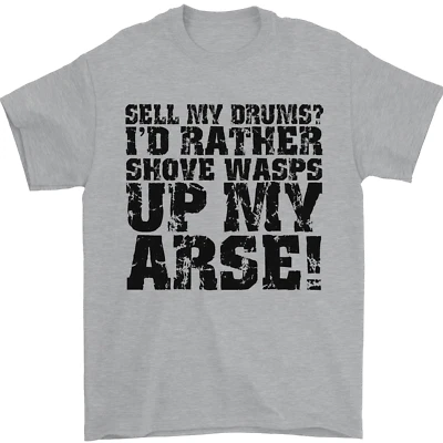 Sell My Batteria? Batteria Batterista Drumming T-Shirt 100% Cotone - Immagine 1 di 4