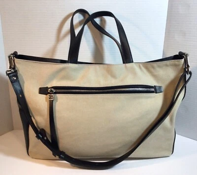Gianni Chiarini Canvas and Leather Tote Handbag - Image 1 of 4