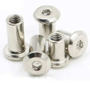 M8 Sleeve Nuts Hexagon Socket Flat Head Plated Nuts in Various Sizes Pack of 10
