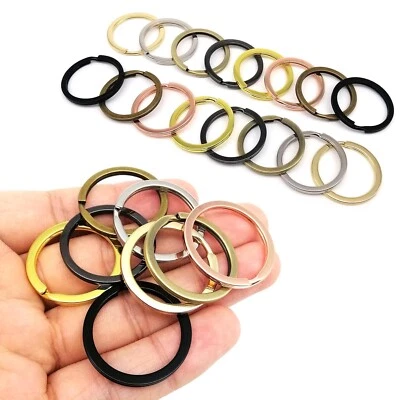 5/10pcs High Quality Steel Keychain Key Split O Ring Pendant Clasp Clip Trigger - Image 1 of 4