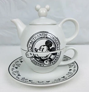 Vintage Disney Parks Porcelain Mickey Mouse Tea For One Teapot, Cup & Saucer - Picture 1 of 9
