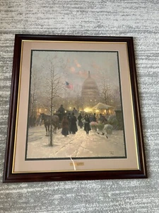 Framed G Harvey Sweet Land Of Liberty 258/550 US Capitol Original Serilith - Picture 1 of 10