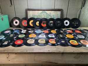 Lot of 40 (45rpm) Vintage Records - From The 60's and early 70's W/ Storage Case - Picture 1 of 24