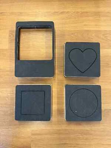 Accucut Convertible Lot - CV Insert-Adapter with Circle, Square and Heart Dies - Picture 1 of 9