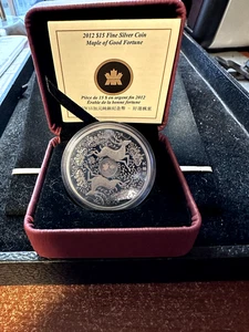 2012  Chinese History; Maple of Good Fortune;  RCM 99.99 ( 1.0 Tr oz) $15  Coin, - Bild 1 von 9