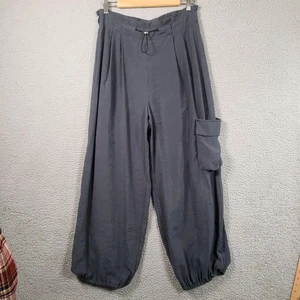 Anthropologie Bungee Parachute Pants Small Blue Gray Barrel Leg Cargo Harem Boho - Picture 1 of 13