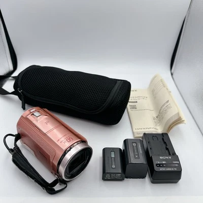 Sony HDR-CX535 P HandyCam Pink Video Camera Internal Memory 32GB Tested Japan - Image 1 of 4