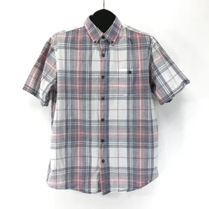 Weatherproof Short Sleeve Button Up Shirt Men's Large Plaid 100% Cotton Casual - Picture 1 of 12