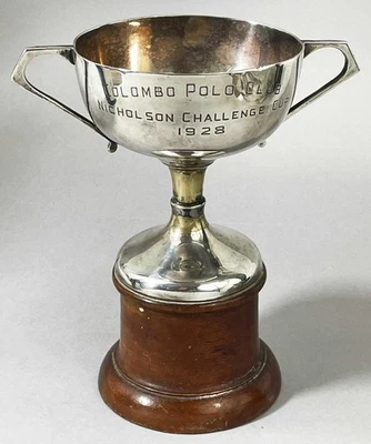 Antique Polo Trophy Silver Plated Trophy Cup 1928 British Raj Empire India - image 1 of 4