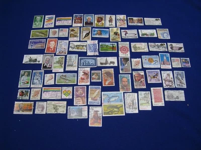 US Stamps 22 Cent Stamp Lot - 71 Different - Cancelled - Off/On Paper - Image 1 of 4
