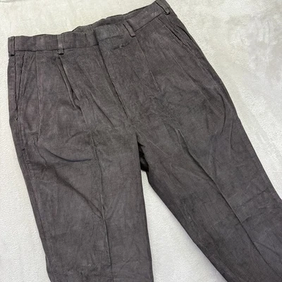 Vintage Lands' End Pants Mens 36 Long Corduroy Pleated Trousers Dead Stock USA - Image 1 of 4