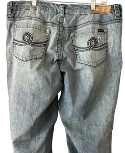 Seven 7 LUXE Women's Size 16 Distressed Bootcut Medium Wash Denim Jeans 38x32 - Picture 1 of 16
