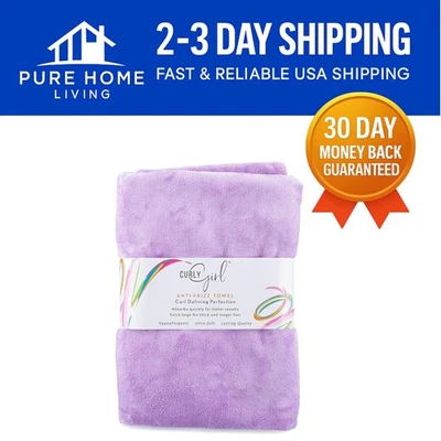 Toalla de microfibra lavanda para cabello rizado - solución anti-frizz, secado rápido Foto 1 de 4