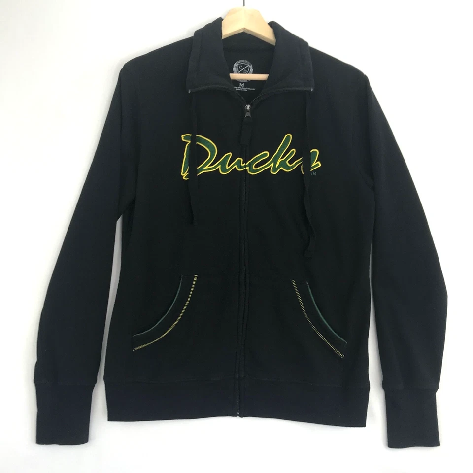 Campus Drive Mujer Mediana Oregon Ducks Cremallera Frontal Sudadera Negra Mangas Largas Foto 1 de 4