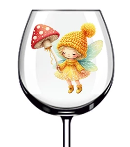 12x Colourful Crochet Fairy Mermaid Vinyl Sticker Decal Tumbler Wine Glass Car - Picture 1 of 3