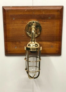 Antique Nautical Brass Sconce Light Lot of 2 – Fancy Wall Décor Fixture - Picture 1 of 12